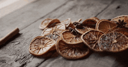 Rodajas de naranja deshidratada con anís y especias